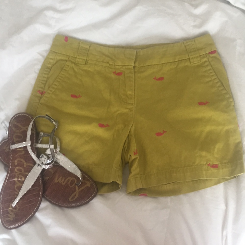 J Crew size 2 city fit pink whale shorts